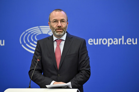 Pressebriefing der Fraktion EVP im EU-Parlament in Straßburg