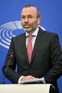 Pressebriefing der Fraktion EVP im EU-Parlament in Straßburg