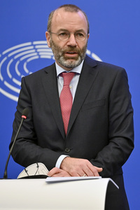 Pressebriefing der Fraktion EVP im EU-Parlament in Straßburg