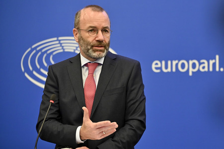 Pressebriefing der Fraktion EVP im EU-Parlament in Straßburg