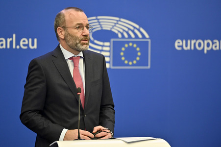 Pressebriefing der Fraktion EVP im EU-Parlament in Straßburg