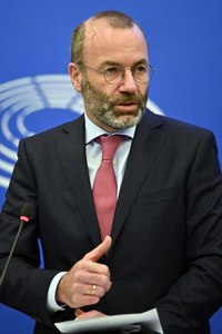 Pressebriefing der Fraktion EVP im EU-Parlament in Straßburg