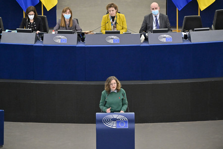 Plenartagung zum Bericht des Weltklimarats im EU-Parlament in Straßburg