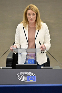 Roberta Metsola bei einer Plenartagung im EU-Parlament in Straßburg