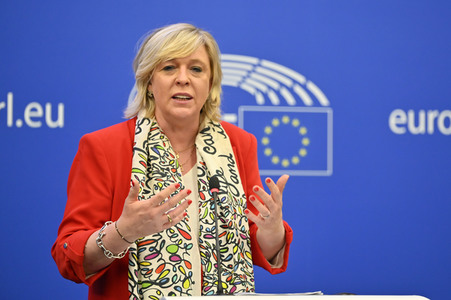 Pressebriefing der Fraktion Renew im EU-Parlament in Straßburg