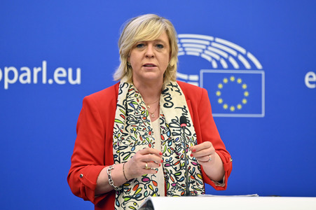 Pressebriefing der Fraktion Renew im EU-Parlament in Straßburg