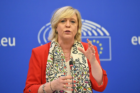 Pressebriefing der Fraktion Renew im EU-Parlament in Straßburg