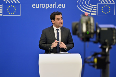 Pressebriefing der Fraktion Renew im EU-Parlament in Straßburg