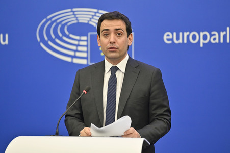 Pressebriefing der Fraktion Renew im EU-Parlament in Straßburg