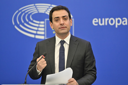 Pressebriefing der Fraktion Renew im EU-Parlament in Straßburg