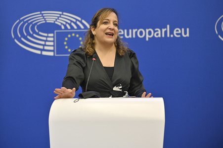 Pressebriefing der Fraktion S&D im EU-Parlament in Straßburg