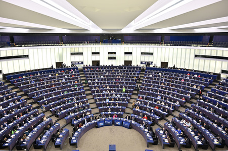 Symbolfoto Abstimmung im EU-Parlament in Straßburg