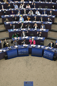 Symbolfoto Abstimmung im EU-Parlament in Straßburg