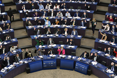 Symbolfoto Abstimmung im EU-Parlament in Straßburg
