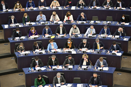 Symbolfoto Abstimmung im EU-Parlament in Straßburg