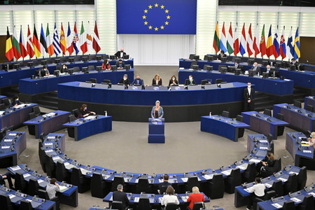 Plenartagung zum Schutz von Ukraine-Flüchtlingen im EU-Parlament in Straßburg