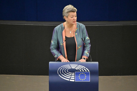 Plenartagung zum Schutz von Ukraine-Flüchtlingen im EU-Parlament in Straßburg