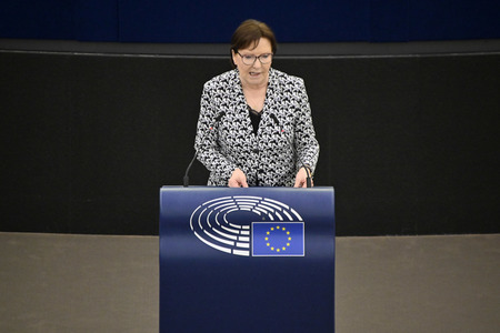 Plenartagung zum Schutz von Ukraine-Flüchtlingen im EU-Parlament in Straßburg