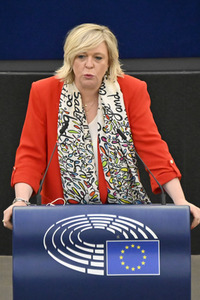 Plenartagung zum Schutz von Ukraine-Flüchtlingen im EU-Parlament in Straßburg