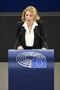 Plenartagung zum Schutz von Ukraine-Flüchtlingen im EU-Parlament in Straßburg