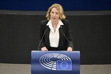 Plenartagung zum Schutz von Ukraine-Flüchtlingen im EU-Parlament in Straßburg