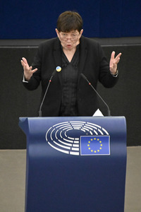 Plenartagung zum Schutz von Ukraine-Flüchtlingen im EU-Parlament in Straßburg