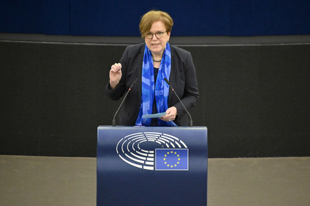 Plenartagung zum Schutz von Ukraine-Flüchtlingen im EU-Parlament in Straßburg