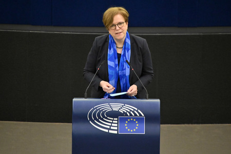 Plenartagung zum Schutz von Ukraine-Flüchtlingen im EU-Parlament in Straßburg