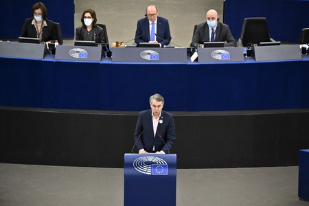 Plenartagung zum Schutz von Ukraine-Flüchtlingen im EU-Parlament in Straßburg