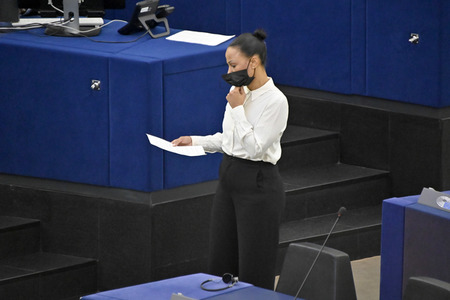 Plenartagung zum Schutz von Ukraine-Flüchtlingen im EU-Parlament in Straßburg