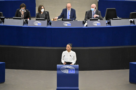 Plenartagung zum Schutz von Ukraine-Flüchtlingen im EU-Parlament in Straßburg