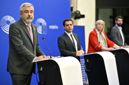Pressebriefing der Fraktion Renew im EU-Parlament in Straßburg