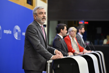 Pressebriefing der Fraktion Renew im EU-Parlament in Straßburg