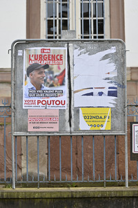 Plakate zur französischen Präsidentschaftswahl in Straßburg