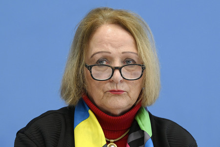 Bundespressekonferenz Kriegsverbrechen in der Ukraine in Berlin