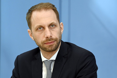 Bundespressekonferenz Kriegsverbrechen in der Ukraine in Berlin