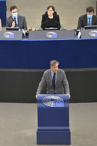 Plenartagung zu Gemeinsamkeiten des Putin-Regimes und rechtsextremer Bewegungen in Europa im EU-Parlament in Straßburg