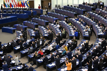 Abstimmung über Sanktionen gegen Russland im EU-Parlament in Straßburg