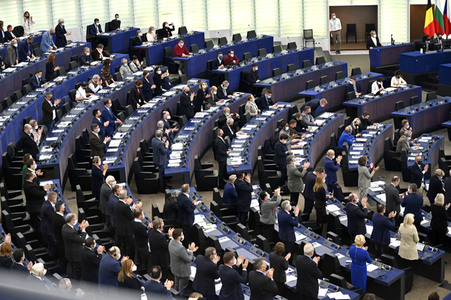 Abstimmung über Sanktionen gegen Russland im EU-Parlament in Straßburg
