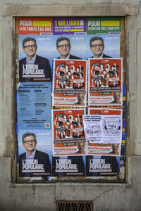 Plakate zur französischen Präsidentschaftswahl in Straßburg