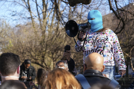Demonstrsation gegen den Abriss von Obdachlosenlagern in New York