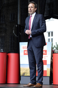 Olaf Scholz auf Wahlkampftour der SPD in Lübeck