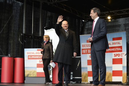 Olaf Scholz auf Wahlkampftour der SPD in Lübeck