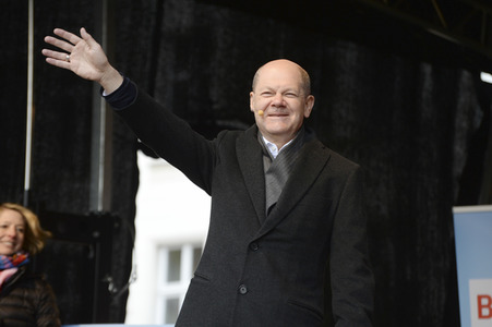 Olaf Scholz auf Wahlkampftour der SPD in Lübeck