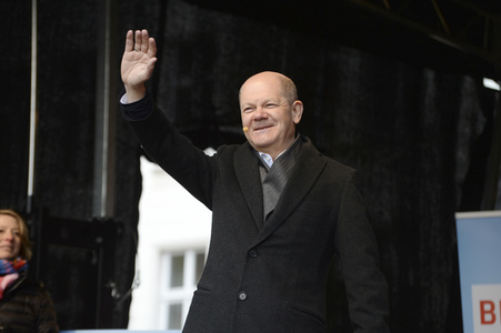 Olaf Scholz auf Wahlkampftour der SPD in Lübeck