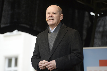 Olaf Scholz auf Wahlkampftour der SPD in Lübeck