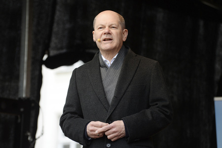 Olaf Scholz auf Wahlkampftour der SPD in Lübeck