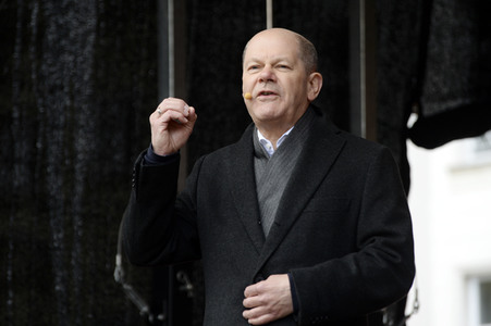 Olaf Scholz auf Wahlkampftour der SPD in Lübeck