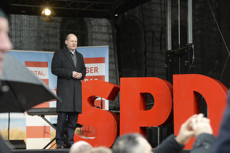 Olaf Scholz auf Wahlkampftour der SPD in Lübeck