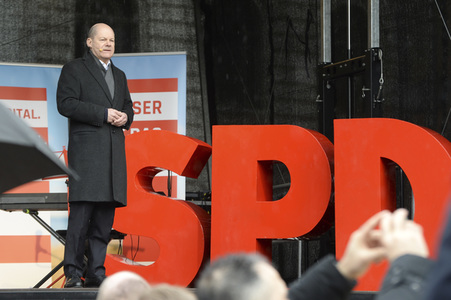 Olaf Scholz auf Wahlkampftour der SPD in Lübeck